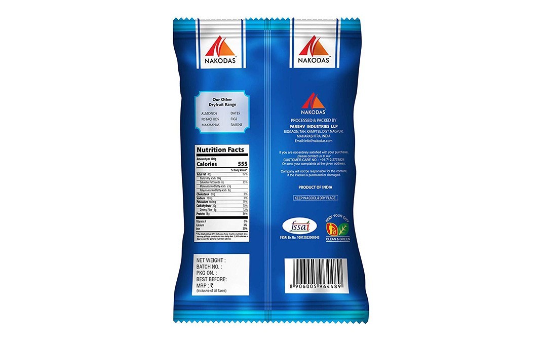 Nakodas Cashew Nut Kernels W-240    Pack  250 grams